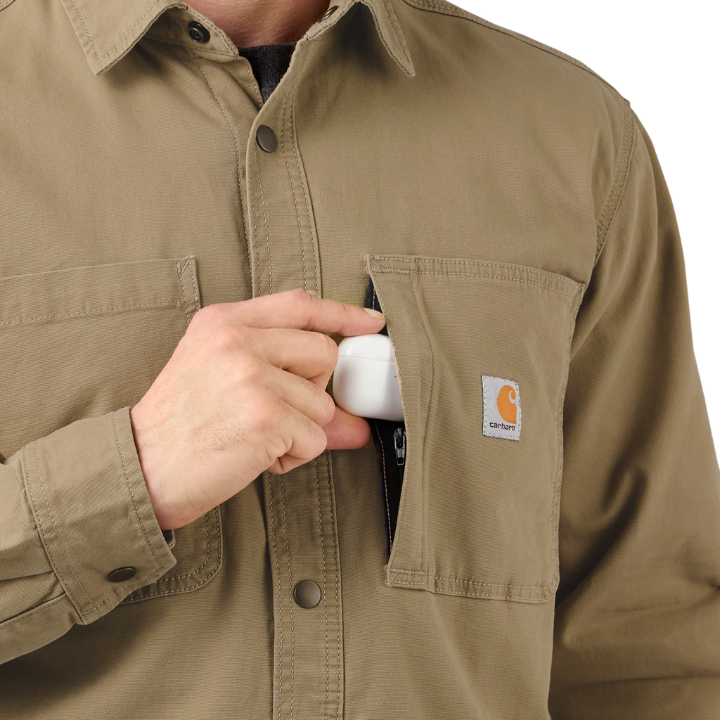 Carhartt Rugged flex Canvas lined shirt jac