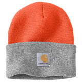 Carhartt A18 Acrylic Watch Hat Bright Orange Heather Grey Cuff