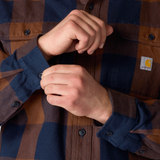 Carhartt 107013 loose fit Heavyweight plaid Shirt.