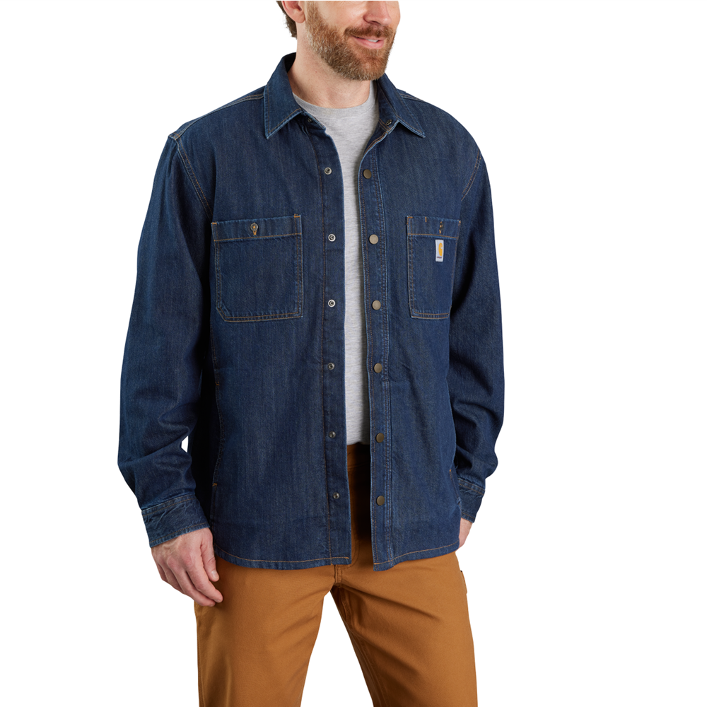 Carhartt TJ5605 Denim Fleece lined shirt-Jac | Pioneer Outfitters