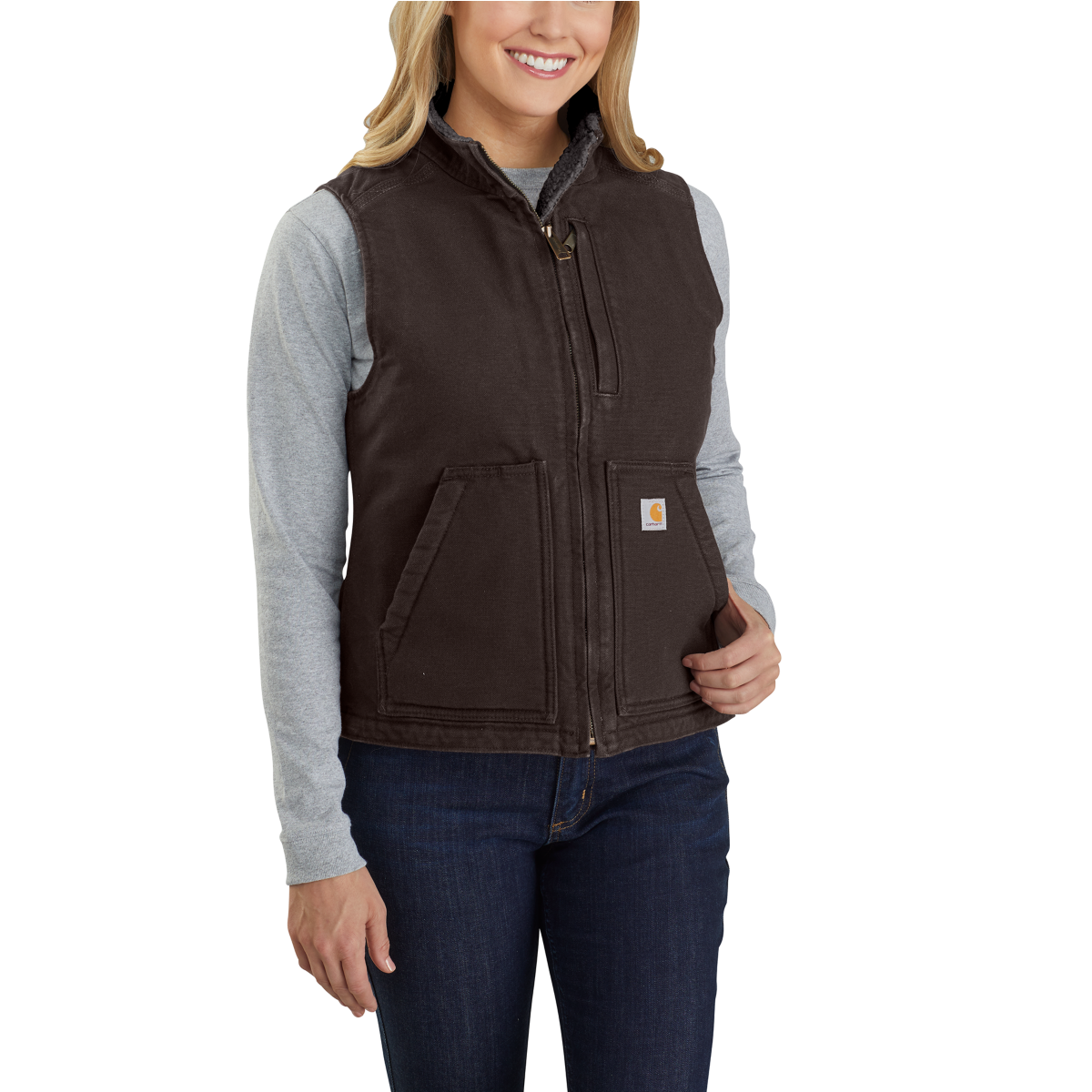 Carhartt Women s Washed Duck Sherpa lined vest Pioneer Outfitters